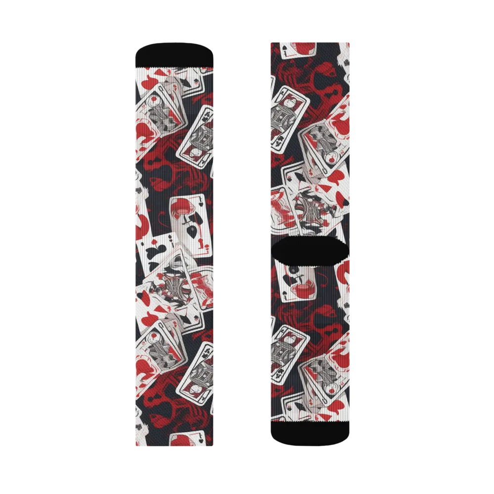 Royal Flush Riot on Socks — Right Sock