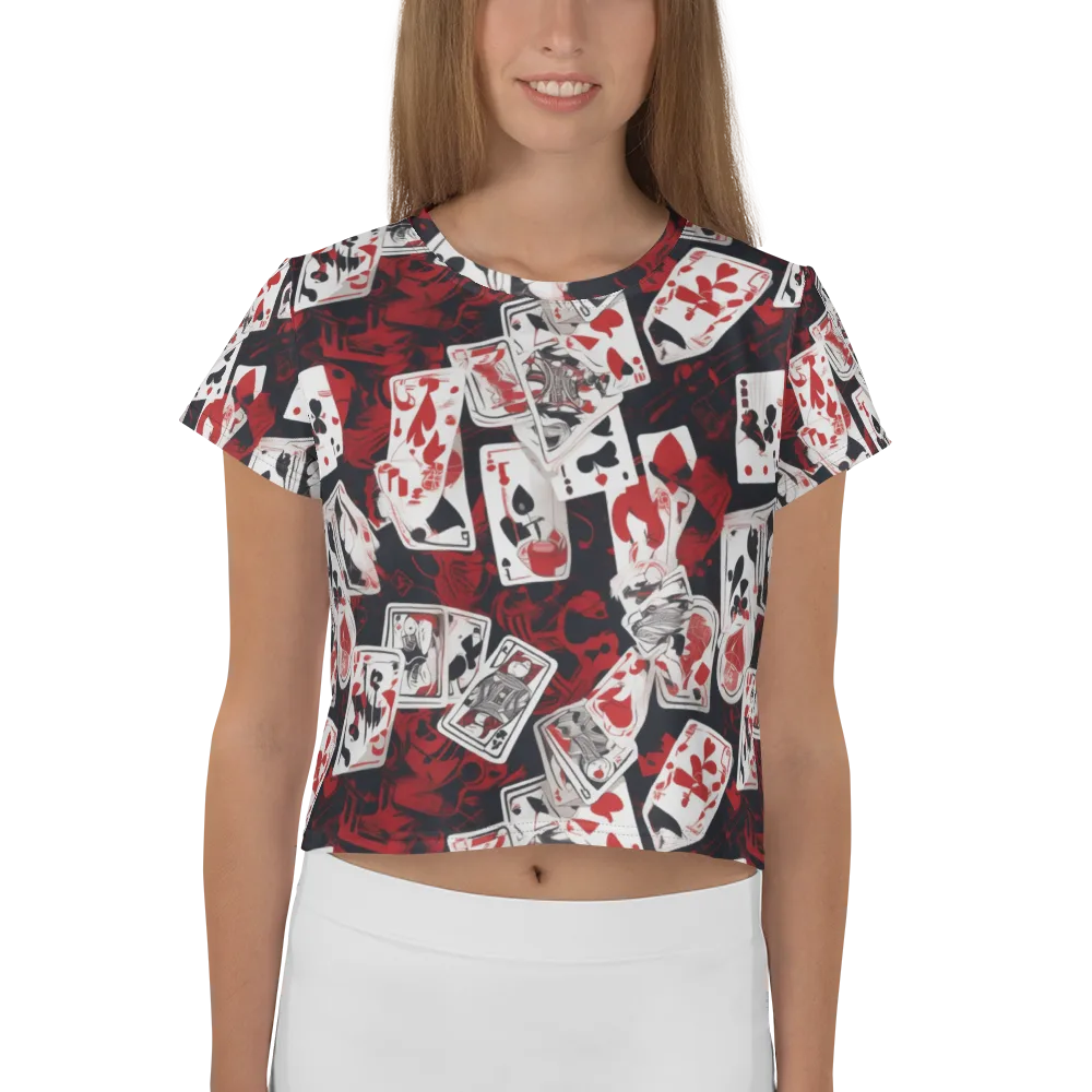 Royal Flush Riot on Crop Tee — Front