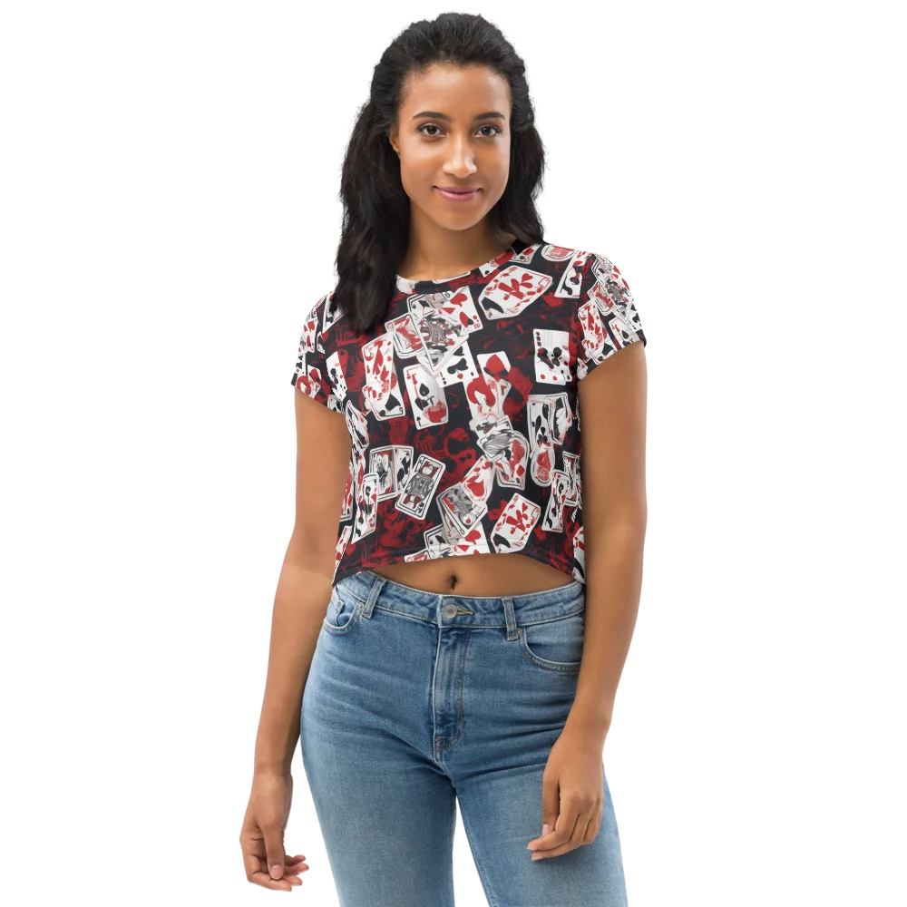Royal Flush Riot on Crop Tee — Front