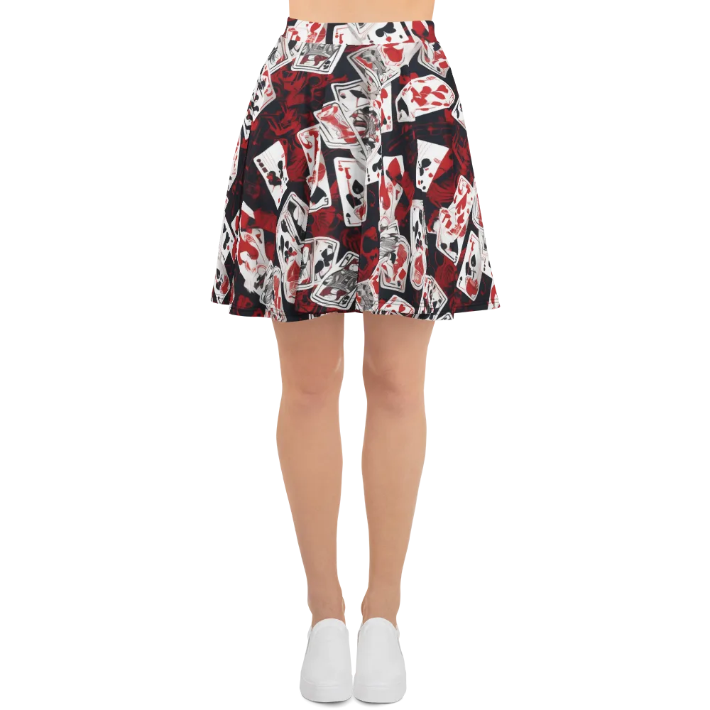 Royal Flush Riot on Skater Skirt — Front