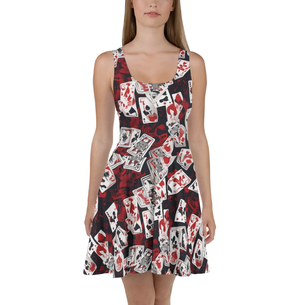 Royal Flush Riot on Skater Dress — Front