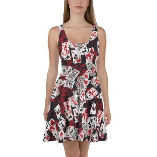 Royal Flush Riot on a Skater Dress