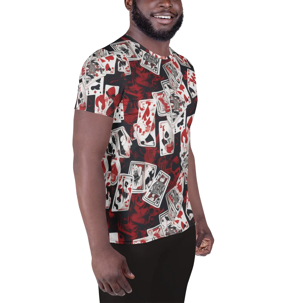 Royal Flush Riot on Men's Athletic T-Shirt — Right