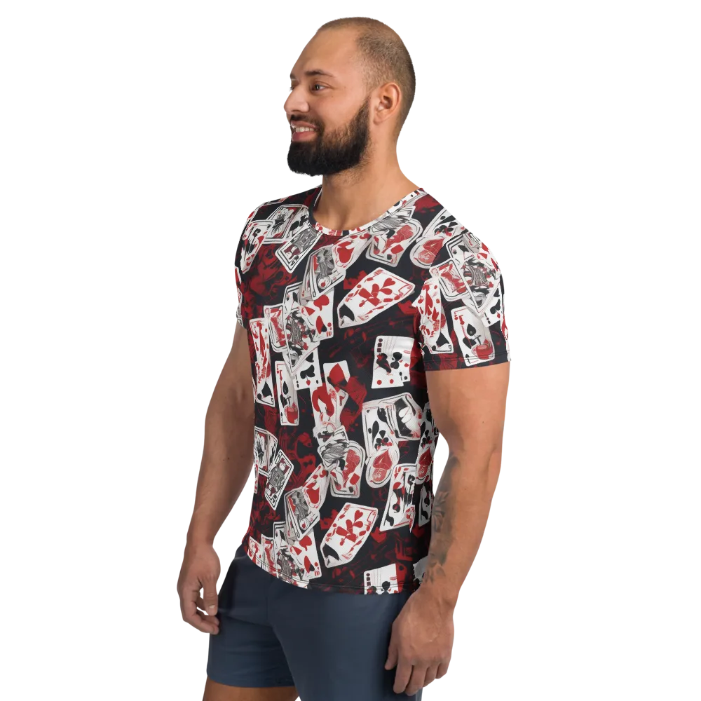 Royal Flush Riot on Men's Athletic T-Shirt — Left