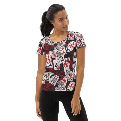 Royal Flush Riot on a Women's Athletic T-Shirt
