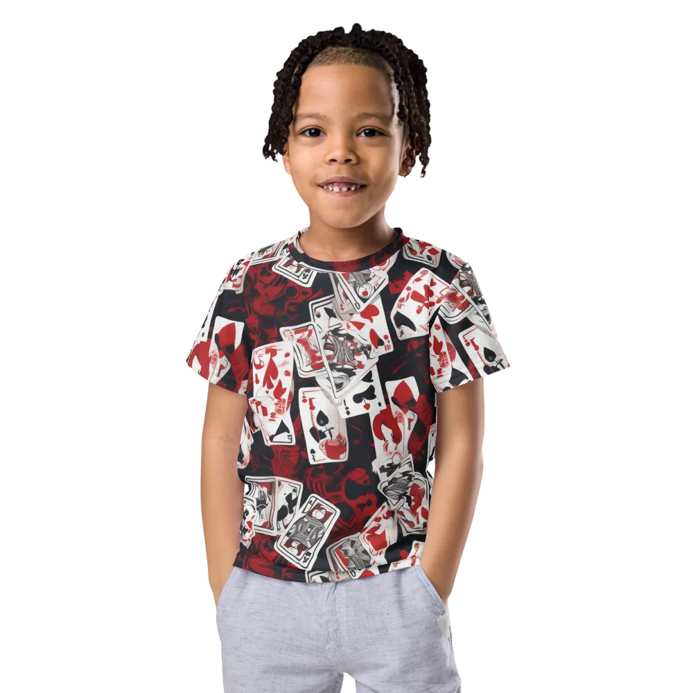 Royal Flush Riot on Kids Crew Neck T-Shirt — Front
