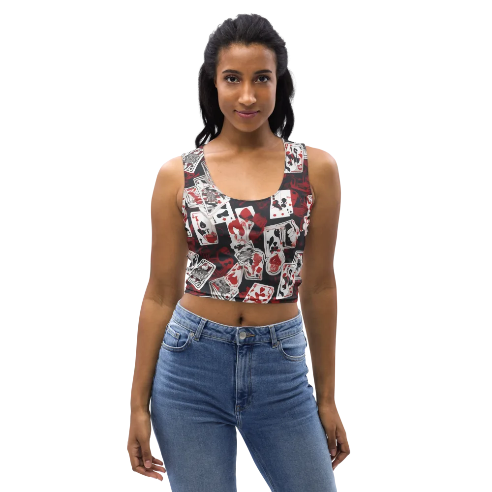 Royal Flush Riot on Crop Top — Front