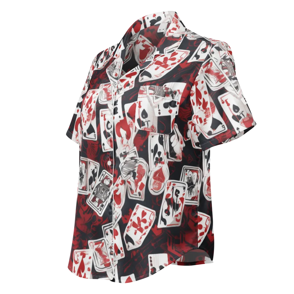 Royal Flush Riot on Women's Short Sleeve Pajama Top — Left Front