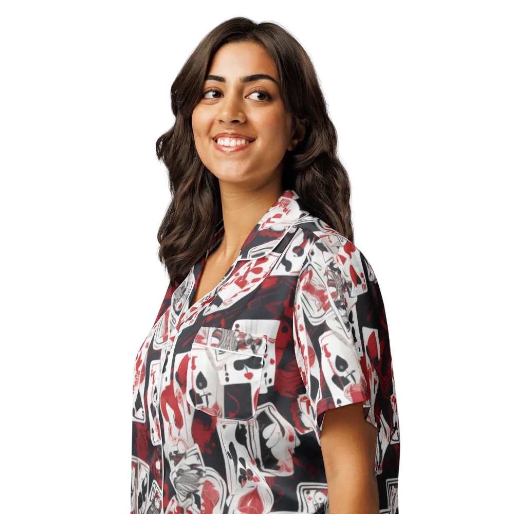 Royal Flush Riot on Women's Short Sleeve Pajama Top — Left Front