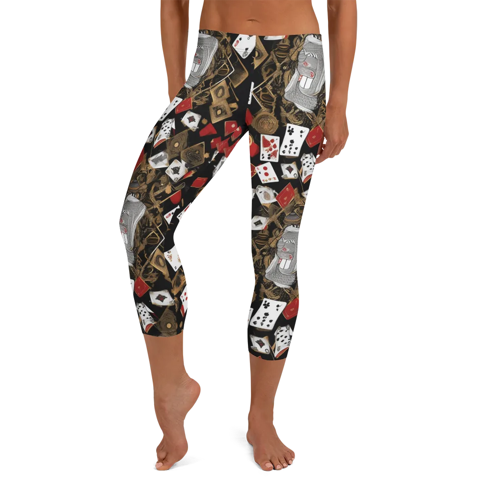 Gilded Gambit on Capri Leggings — Front