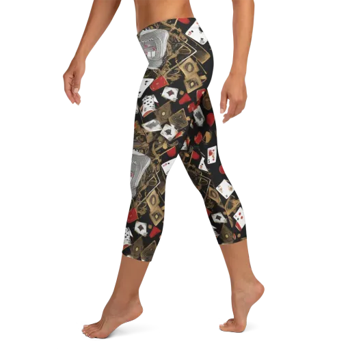 Gilded Gambit on a Capri Leggings