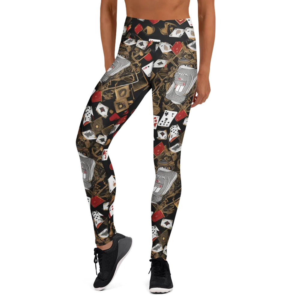 Gilded Gambit on Yoga Leggings — Front
