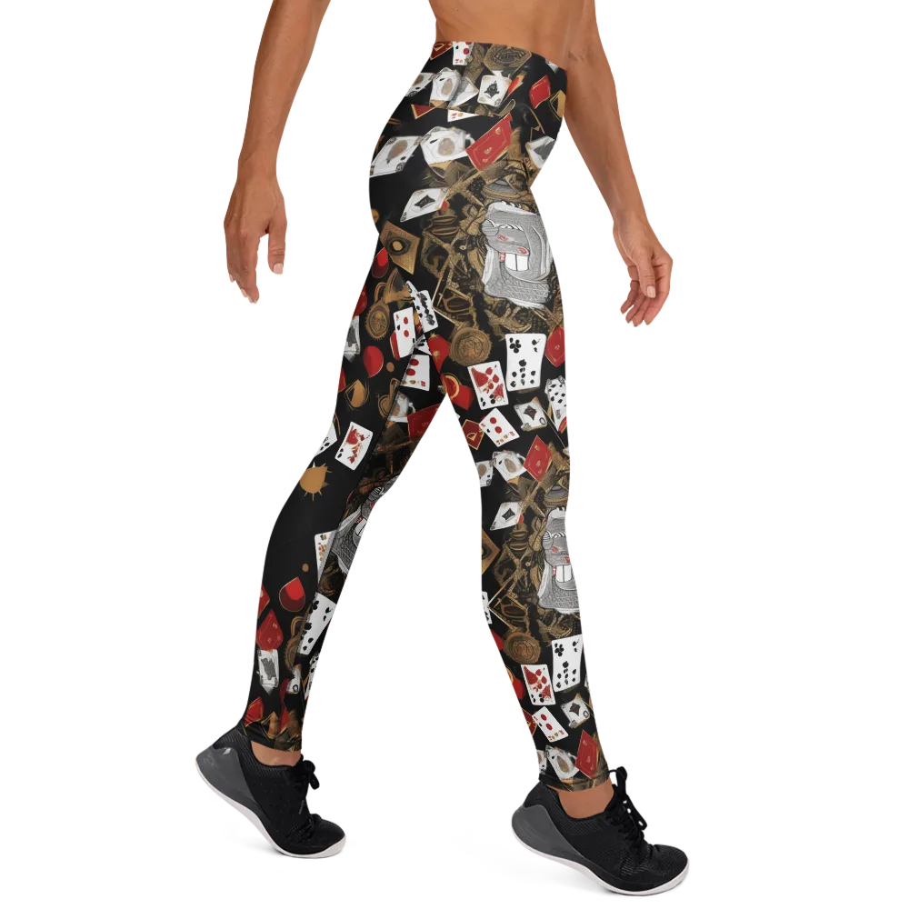 Gilded Gambit on Yoga Leggings — Right