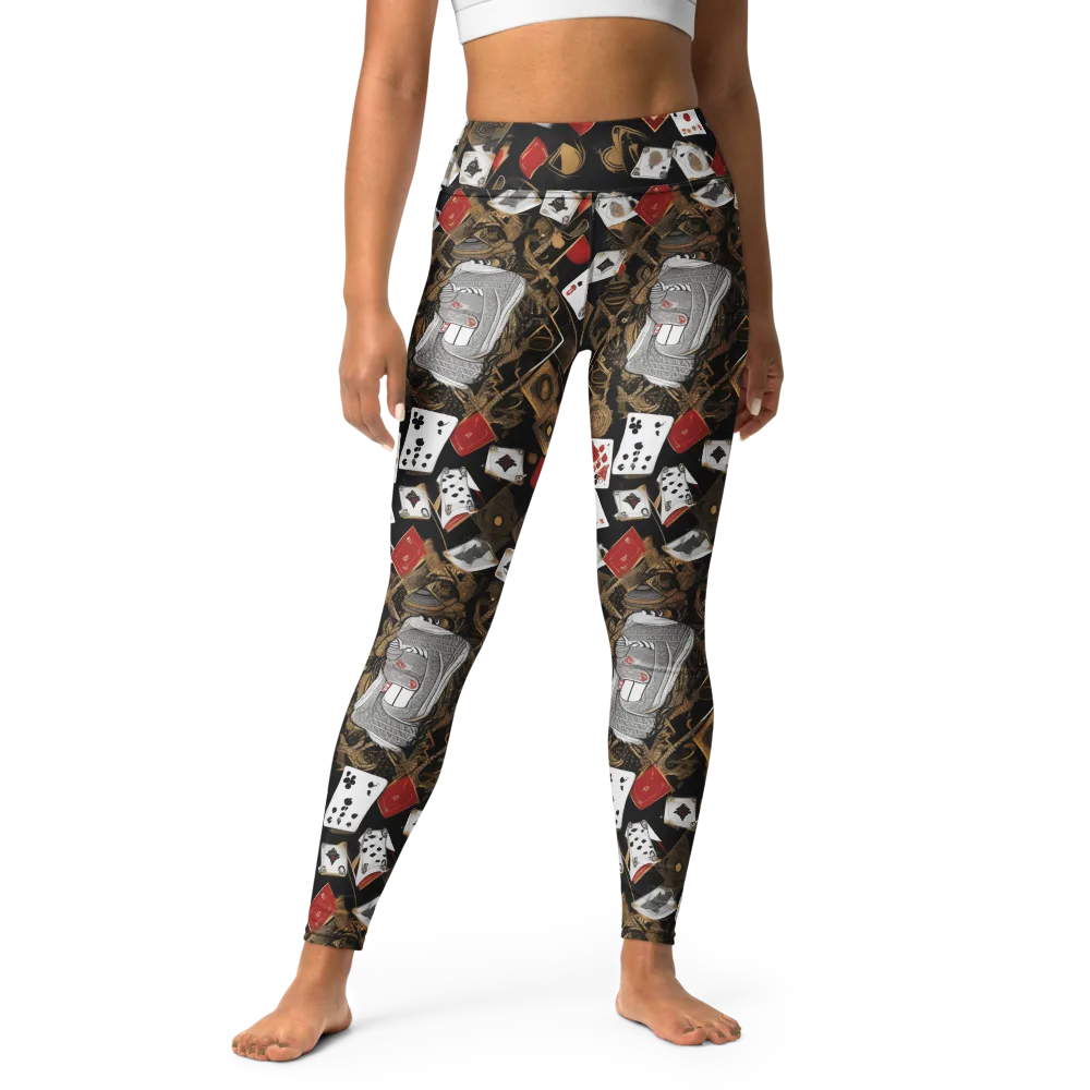 Gilded Gambit on Yoga Leggings — Front