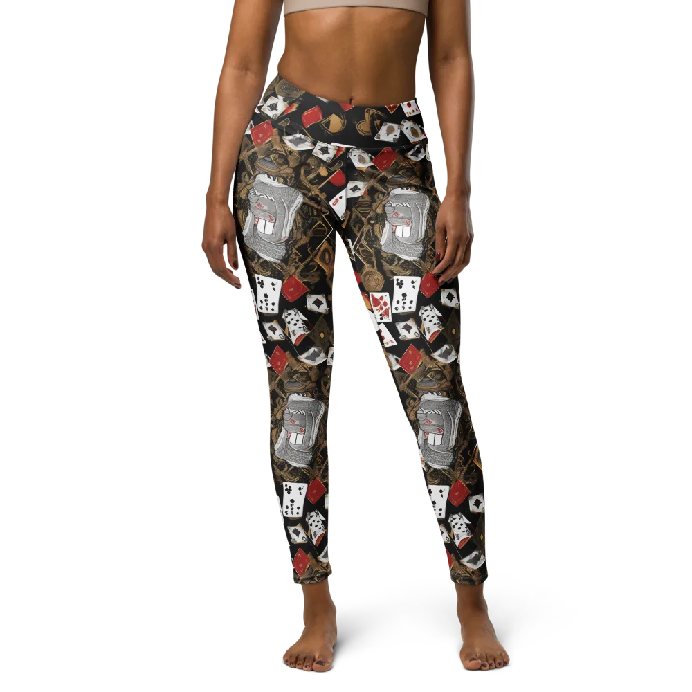 Gilded Gambit on Yoga Leggings — Front