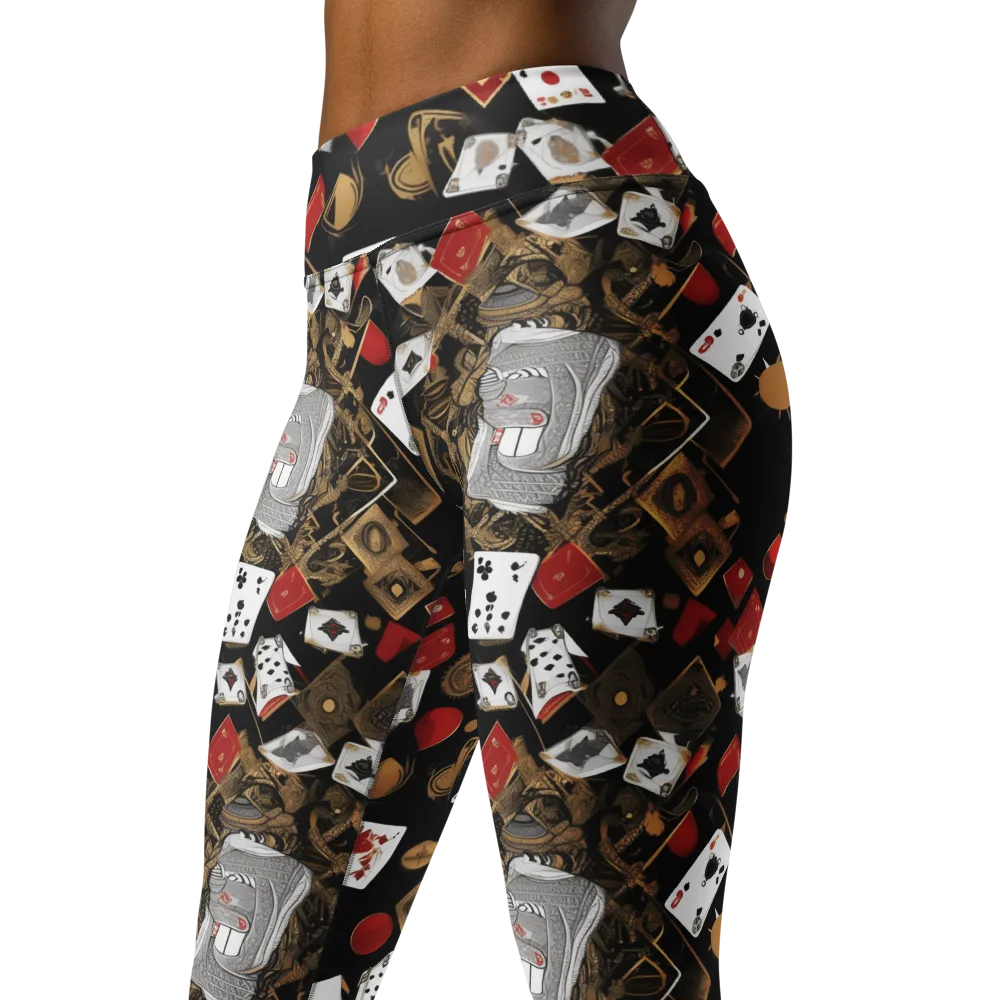 Gilded Gambit on Yoga Leggings — Left Front