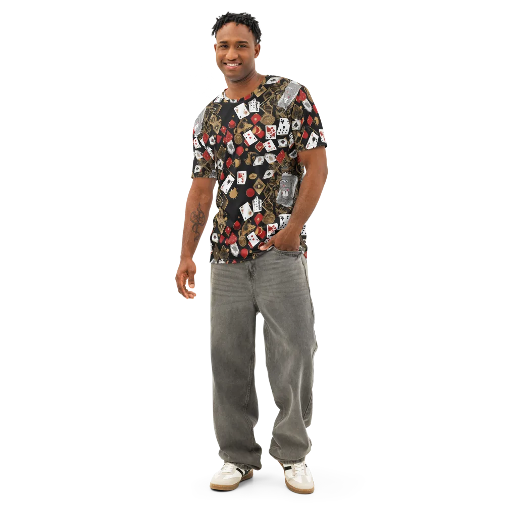 Gilded Gambit on Men's Cotton Crew Neck T-Shirt — Front