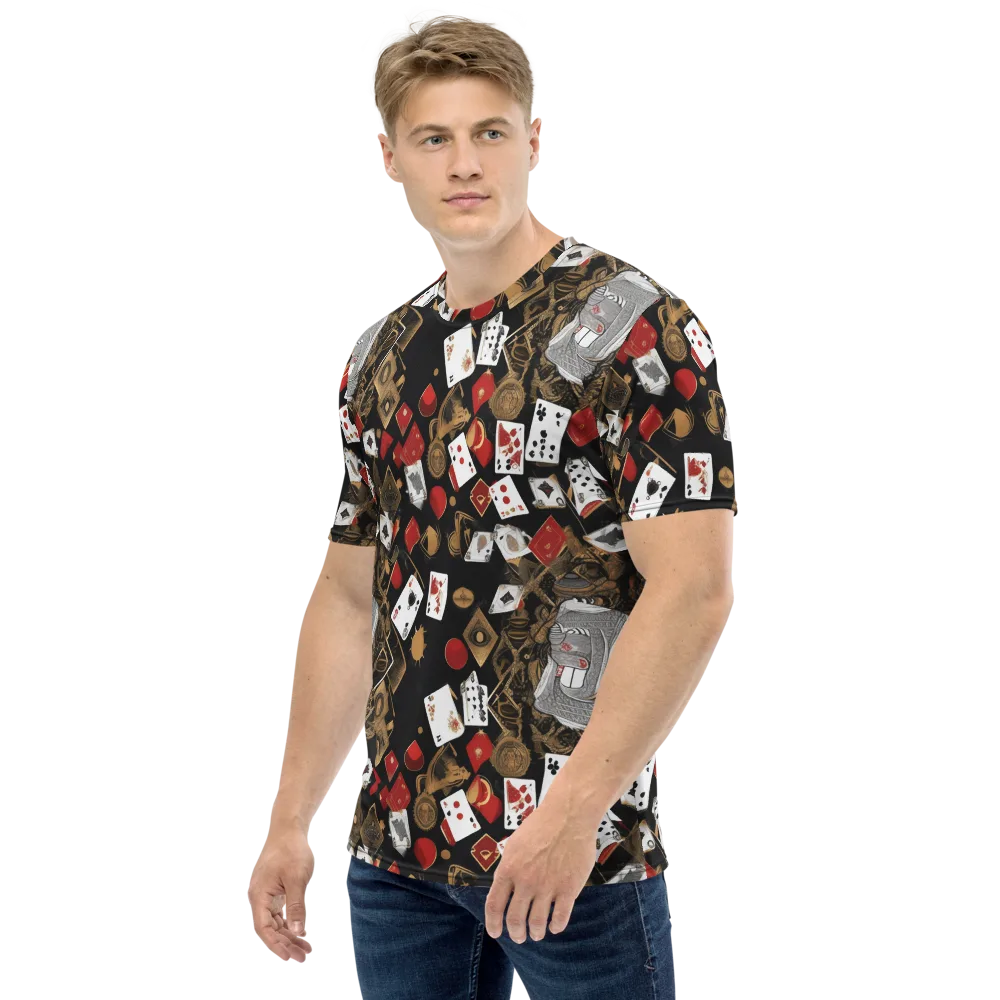 Gilded Gambit on Men's Crew Neck T-Shirt — Left