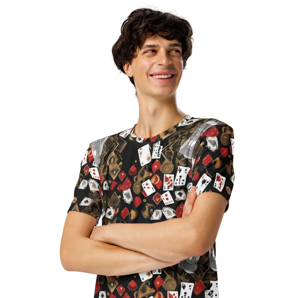 Gilded Gambit on Men's Crew Neck T-Shirt — Left Front