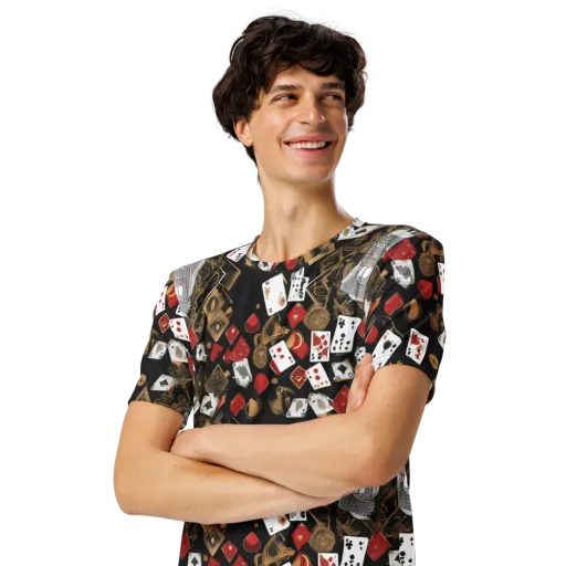 Gilded Gambit on a Men's Crew Neck T-Shirt