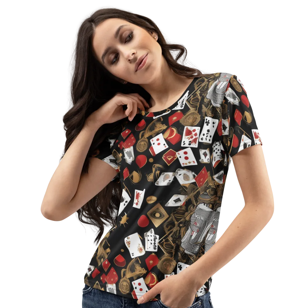 Gilded Gambit on Women's Crew Neck T-Shirt — Left Front