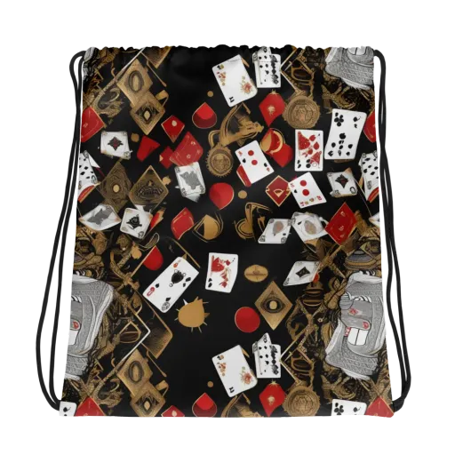 Gilded Gambit on a Drawstring Bag