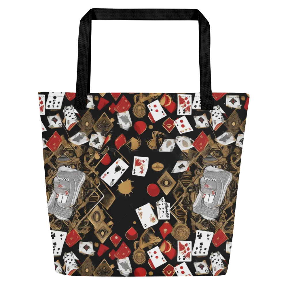 Gilded Gambit on Large Tote Bag W/ Pocket — Front