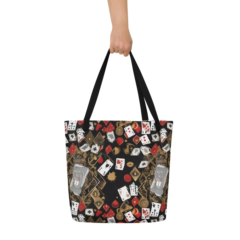 Gilded Gambit on Large Tote Bag W/ Pocket — Front