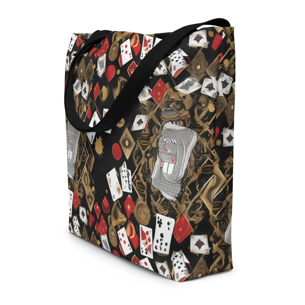 Gilded Gambit on Large Tote Bag W/ Pocket — Front