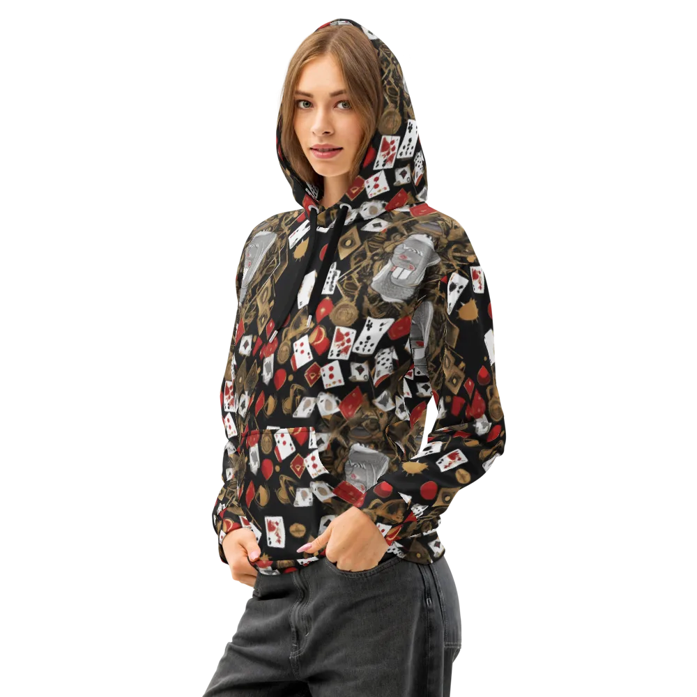 Gilded Gambit on Cotton Hoodie — Left Front