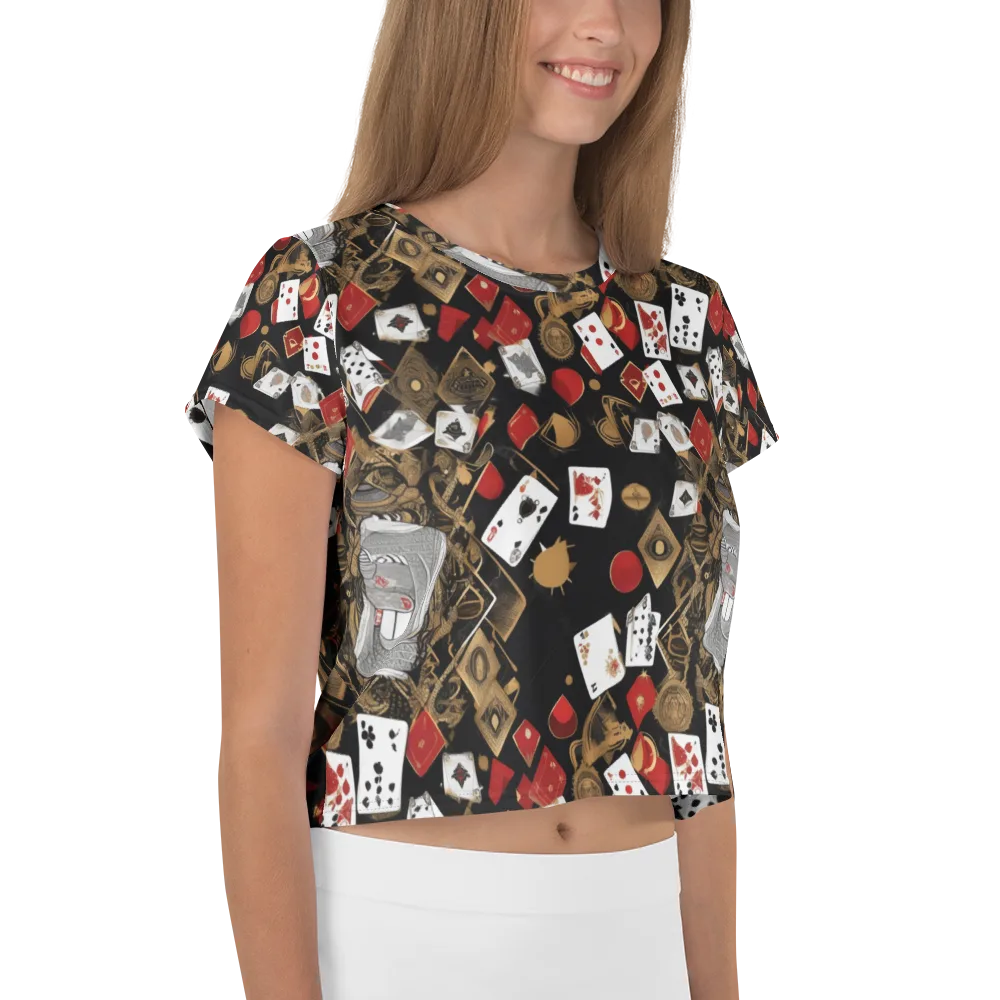 Gilded Gambit on Crop Tee — Right