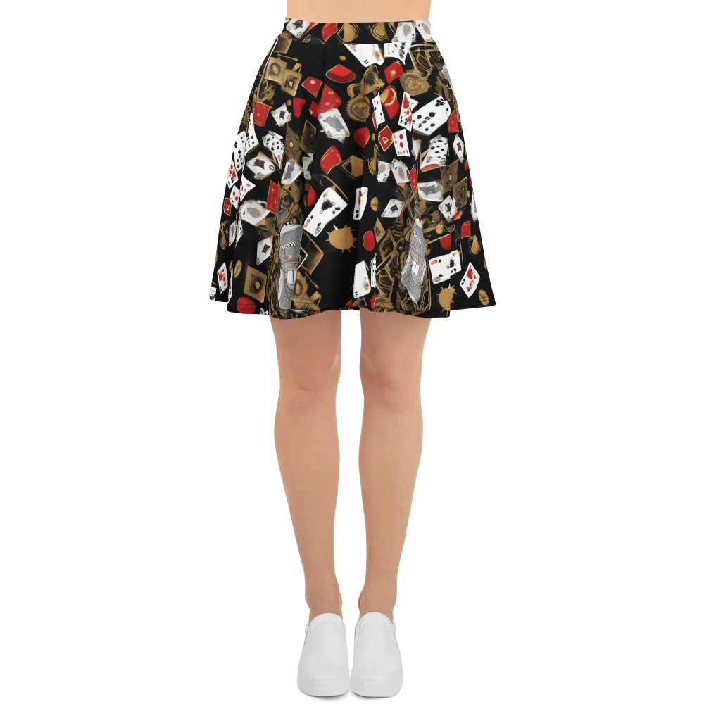 Gilded Gambit on Skater Skirt — Front