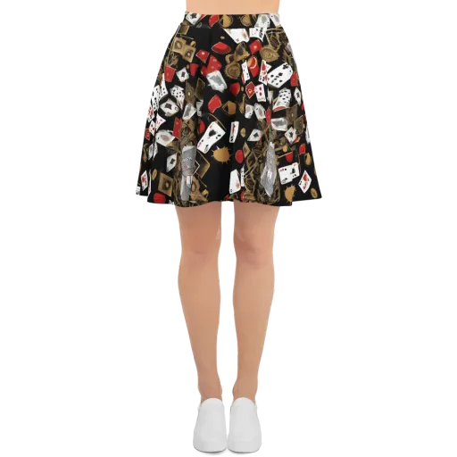 Gilded Gambit on a Skater Skirt