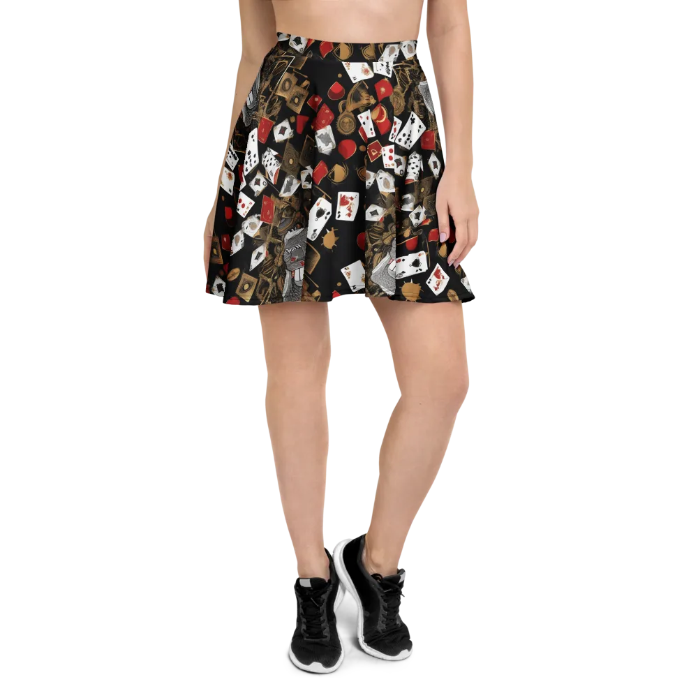 Gilded Gambit on Skater Skirt — Front