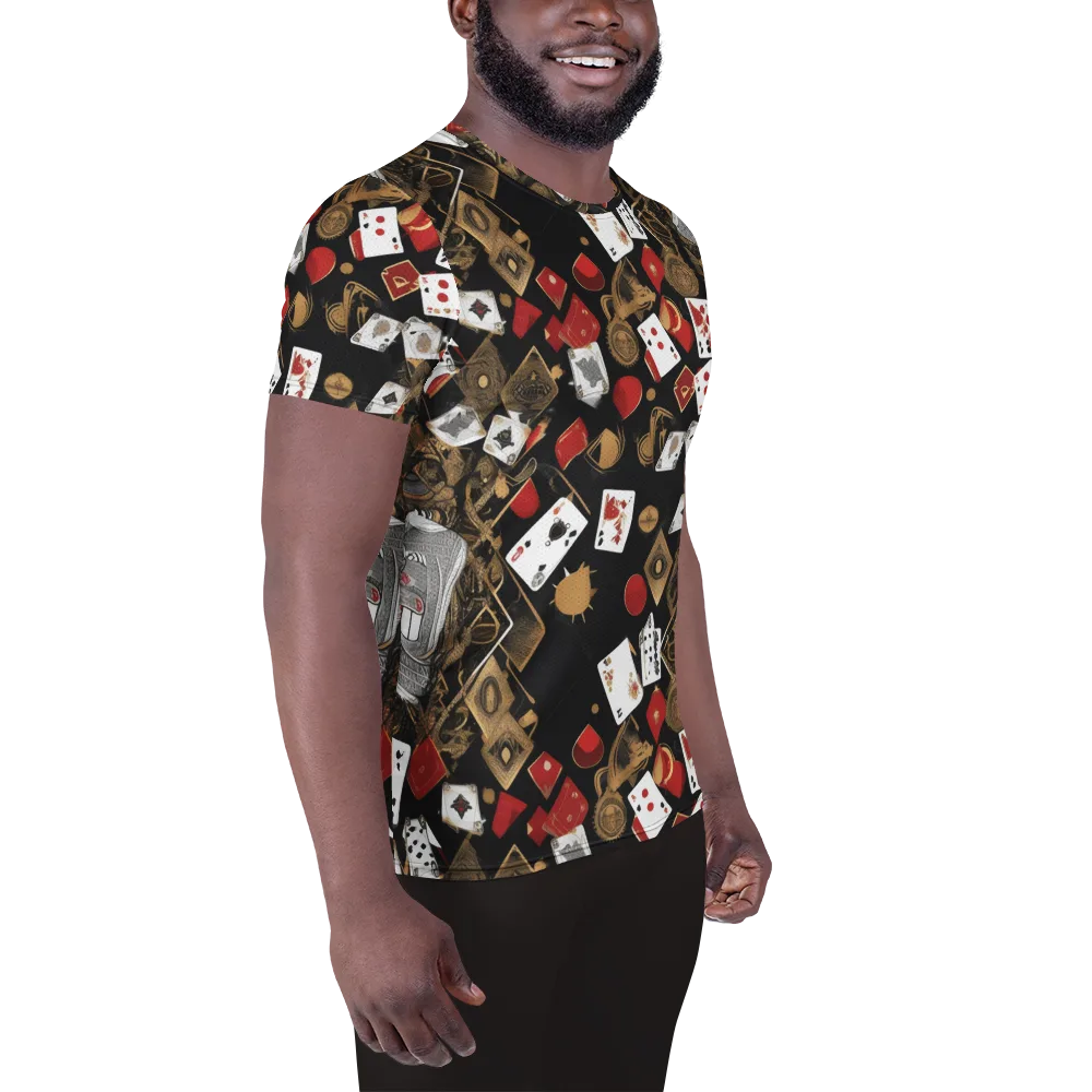 Gilded Gambit on Men's Athletic T-Shirt — Right