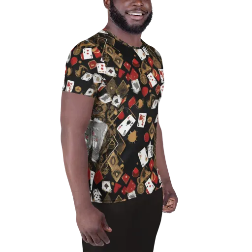Gilded Gambit on a Men's Athletic T-Shirt