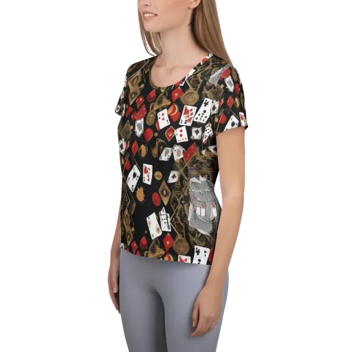 Gilded Gambit on a Women's Athletic T-Shirt