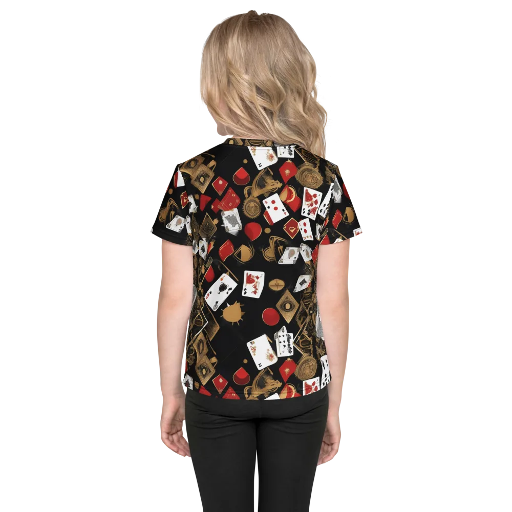 Gilded Gambit on Kids Crew Neck T-Shirt — Back