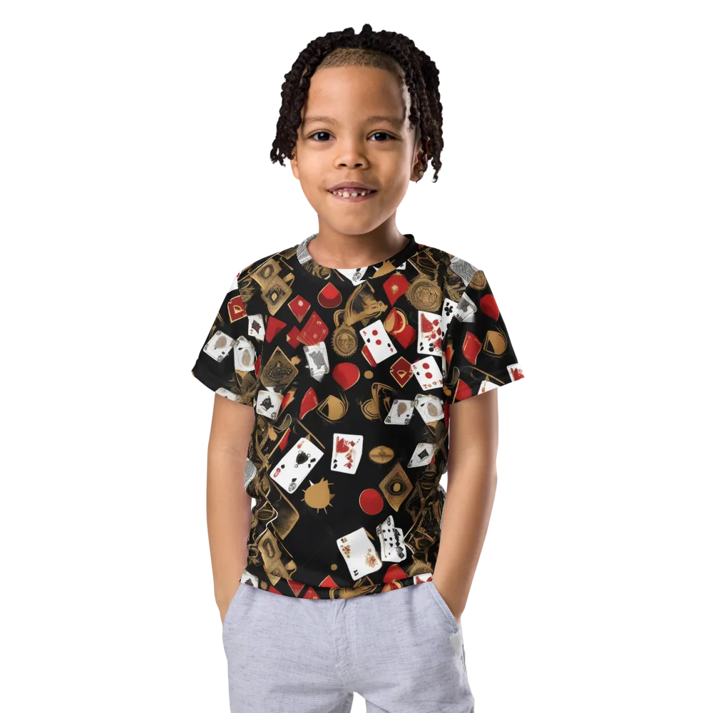 Gilded Gambit on Kids Crew Neck T-Shirt — Front