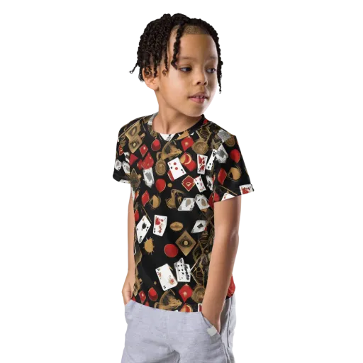 Gilded Gambit on a Kids Crew Neck T-Shirt