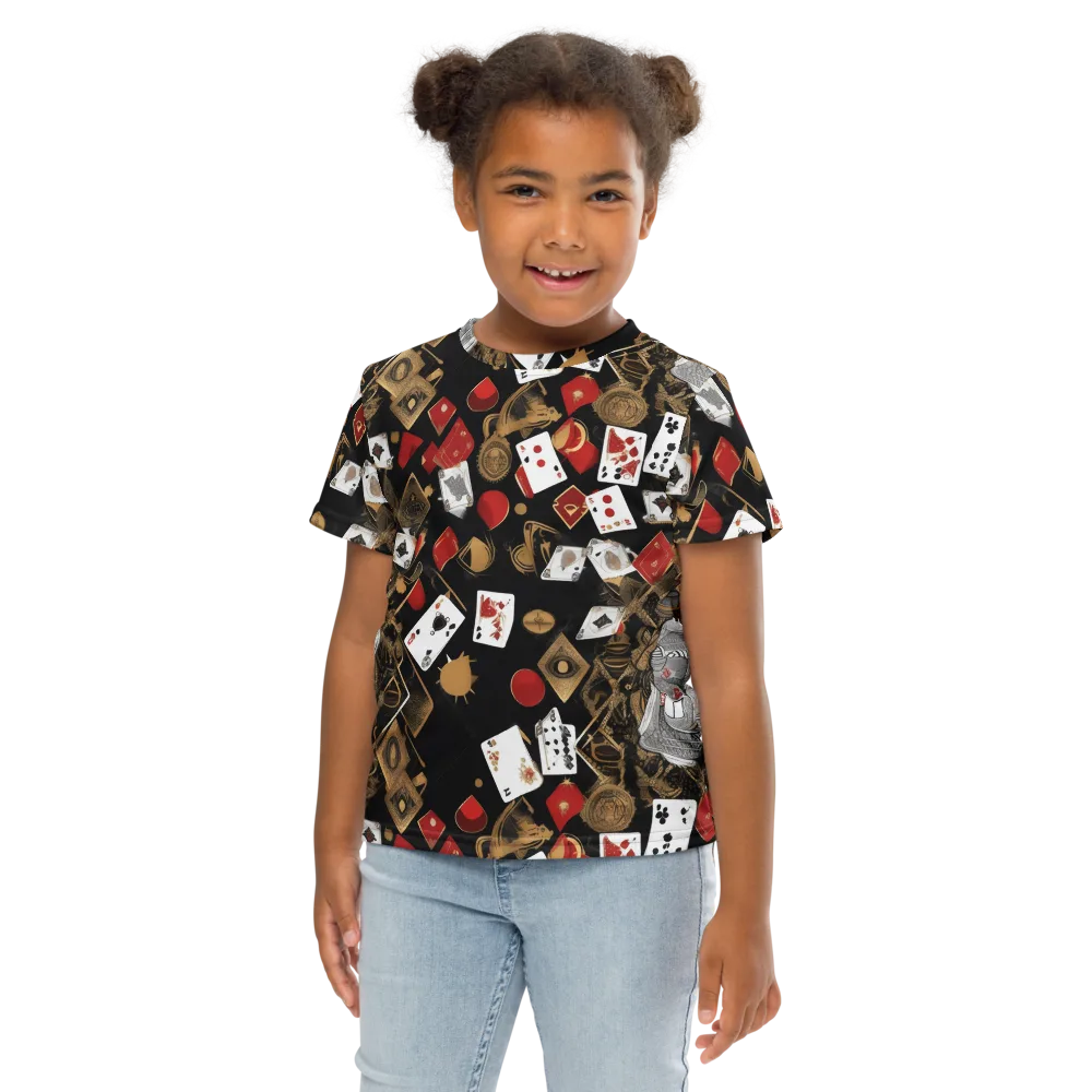 Gilded Gambit on Kids Crew Neck T-Shirt — Front