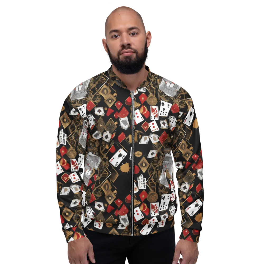 Gilded Gambit on Bomber Jacket — Front