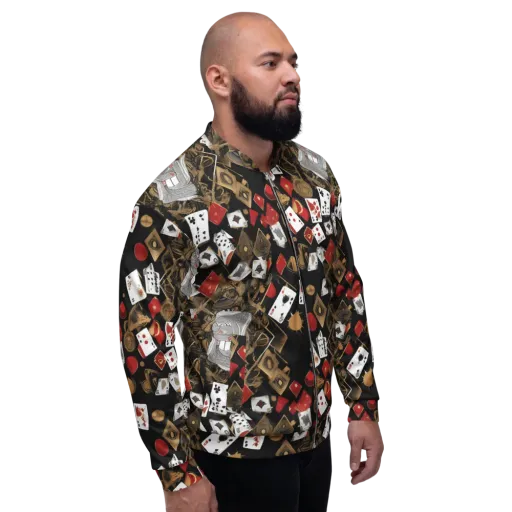 Gilded Gambit on a Bomber Jacket