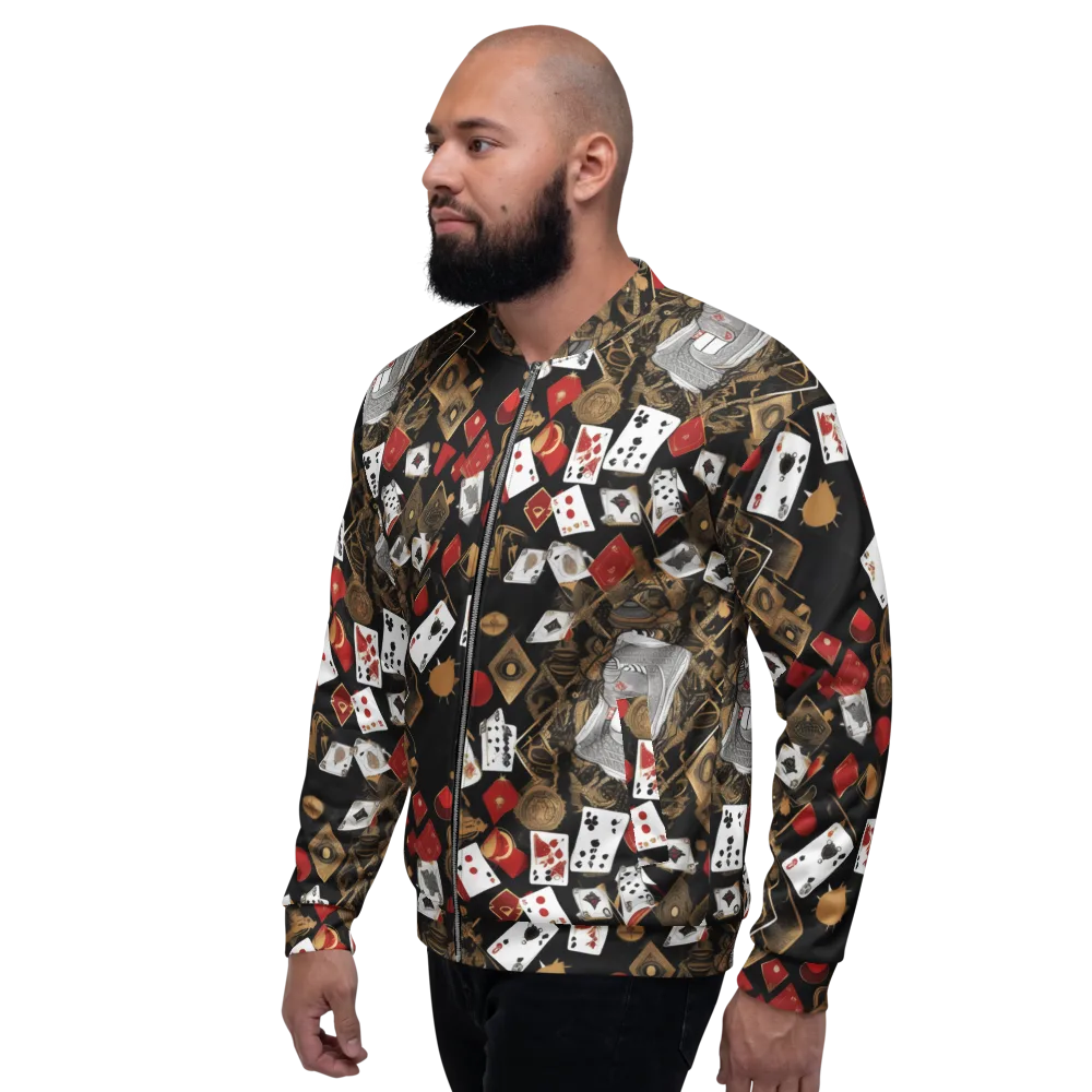 Gilded Gambit on Bomber Jacket — Left