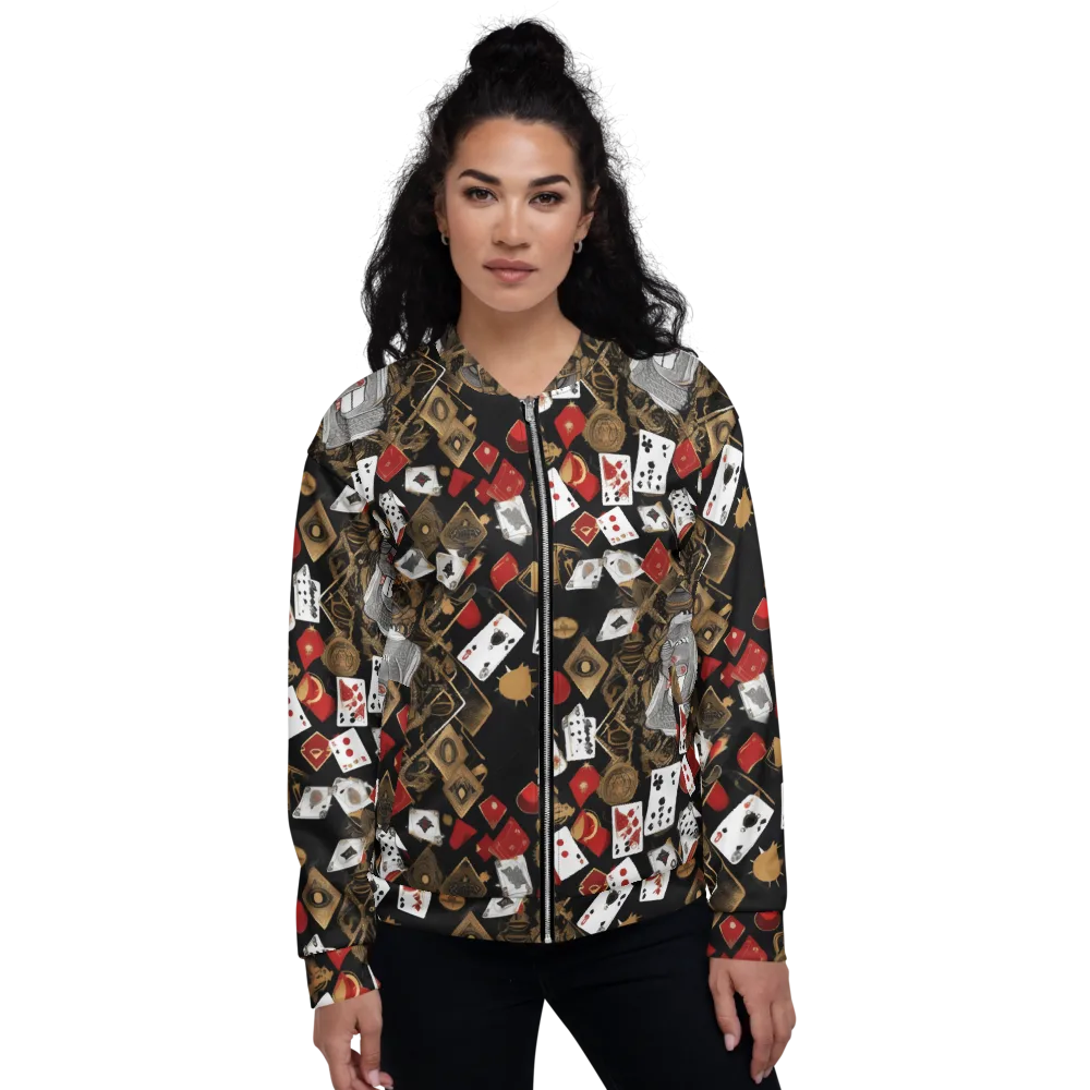 Gilded Gambit on Bomber Jacket — Front