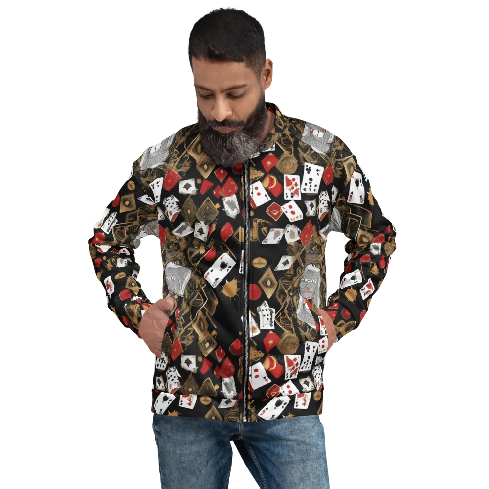 Gilded Gambit on Bomber Jacket — Front