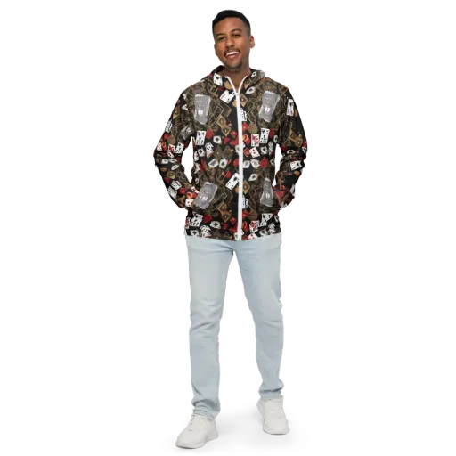 Gilded Gambit on a Men's Windbreaker