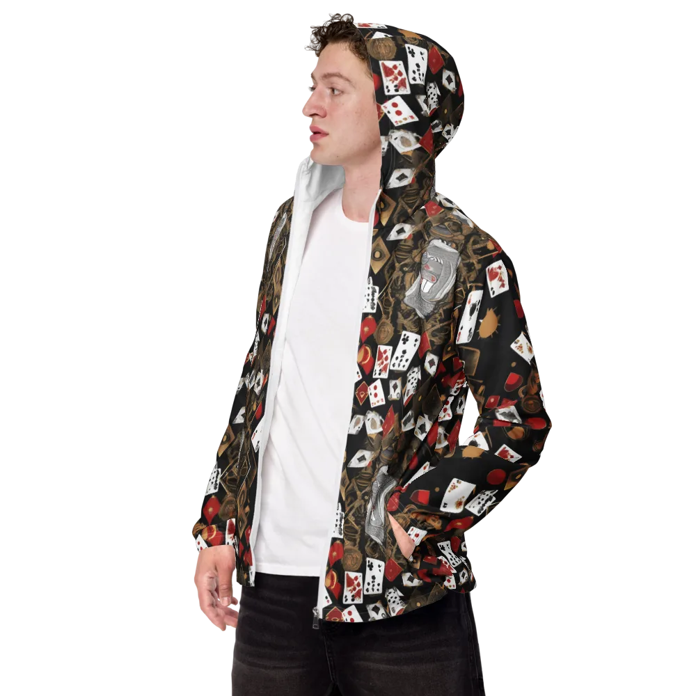 Gilded Gambit on Men's Windbreaker — Left Front
