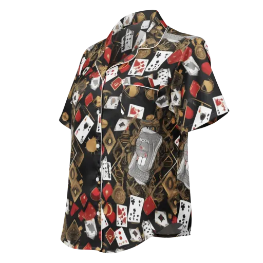 Gilded Gambit on a Women's Short Sleeve Pajama Top