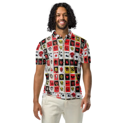 Devil’s Deck on a Men's Slim Fit Polo Shirt